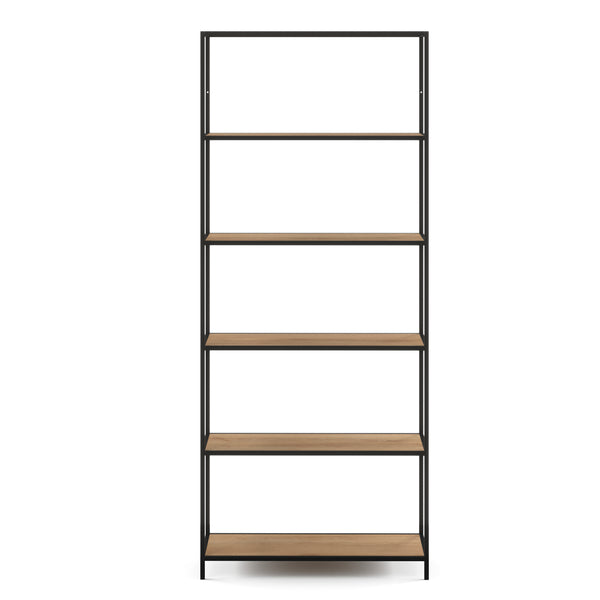 Bücherregal SEAFORD 77 x 35 x 185 cm braun/schwarz