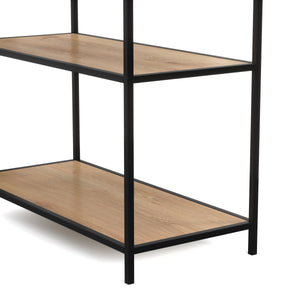 Bücherregal SEAFORD 77 x 35 x 185 cm braun/schwarz
