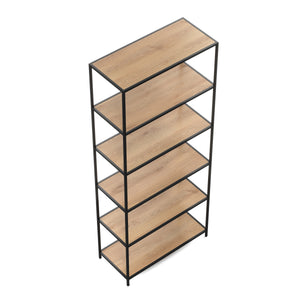 Bücherregal SEAFORD 77 x 35 x 185 cm braun/schwarz