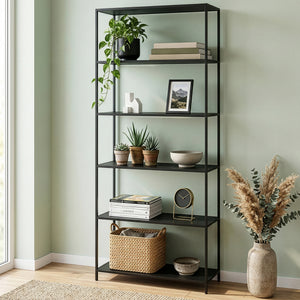 Bücherregal SEAFORD 77 x 185 cm schwarz