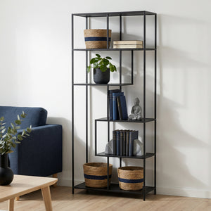 Bücherregal SEAFORD 77 x 185 cm schwarz