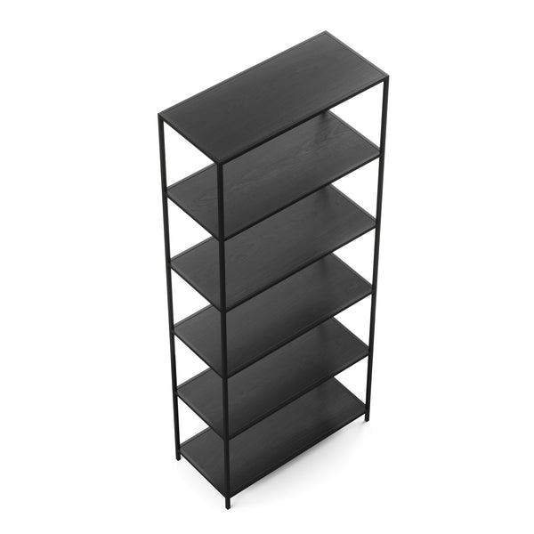 Bücherregal SEAFORD 77 x 185 cm schwarz