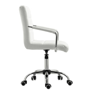 Bürostuhl Leder BENJAMIN weiss