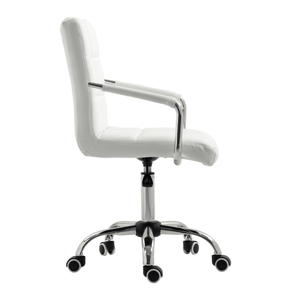 Bürostuhl Leder BENJAMIN weiss