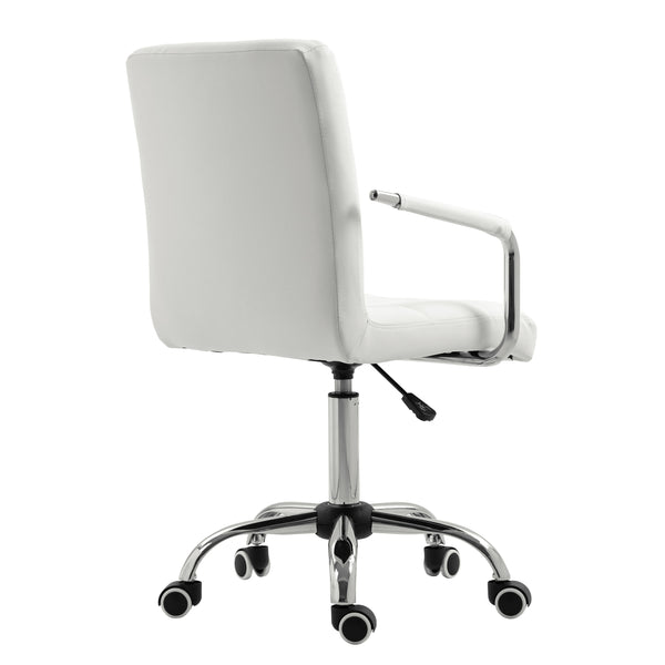 Bürostuhl Leder BENJAMIN weiss