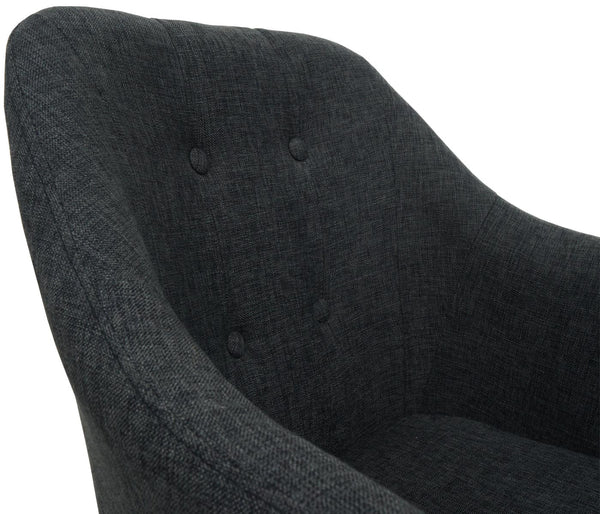 Bürostuhl Bétera mit Armlehne Stoff/Textil dunkelgrau