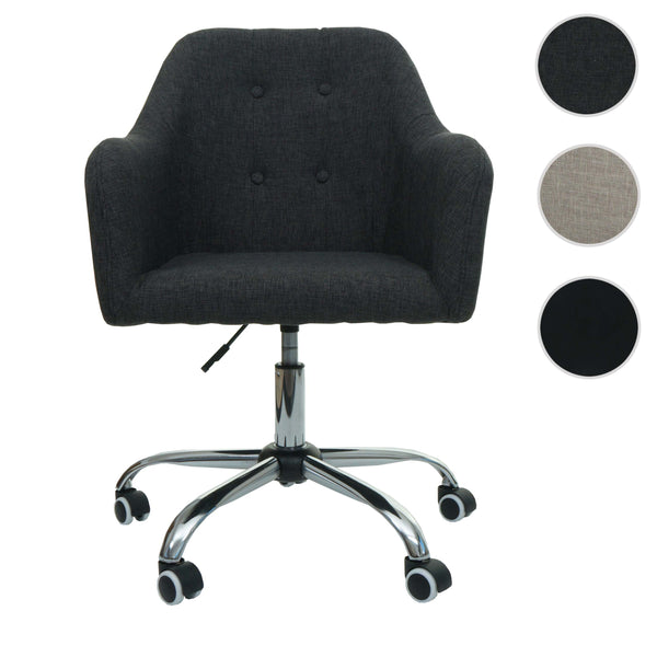 Bürostuhl Bétera mit Armlehne Stoff/Textil dunkelgrau