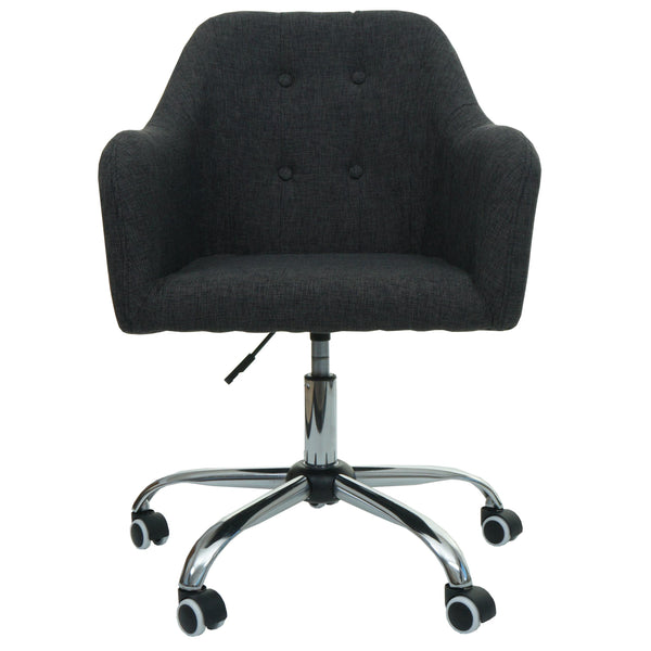 Bürostuhl Bétera mit Armlehne Stoff/Textil dunkelgrau