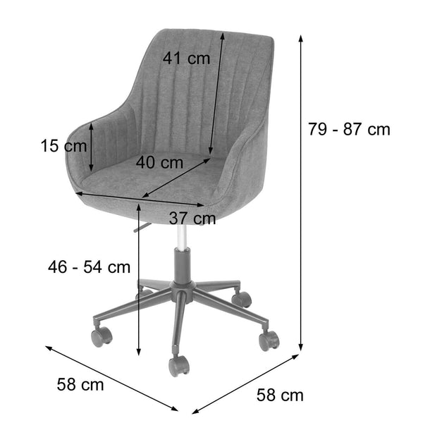 Bürostuhl Bowl mit Armlehne höhenverstellbar Stoff/Textil braun