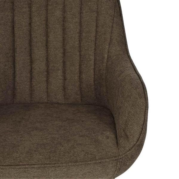 Bürostuhl Bowl mit Armlehne höhenverstellbar Stoff/Textil braun