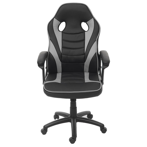 Bürostuhl Chefsessel Drehstuhl Kunstleder ~ schwarz/grau