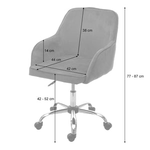 Bürostuhl Chefsessel Retro Design Samt grau