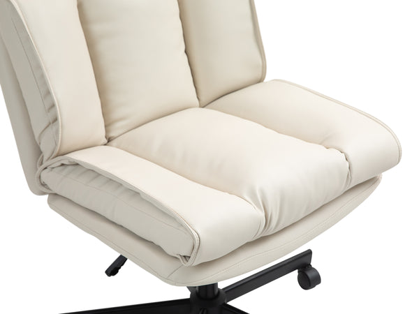 Leather office chair DUPLANTIS beige
