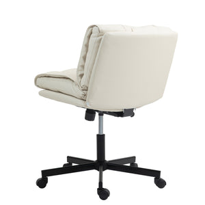 Leather office chair DUPLANTIS beige