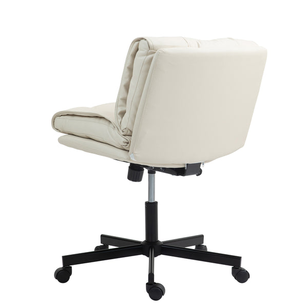 Leather office chair DUPLANTIS beige