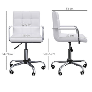 Office chair, swivel chair, cosmetic stool, rolling stool, white