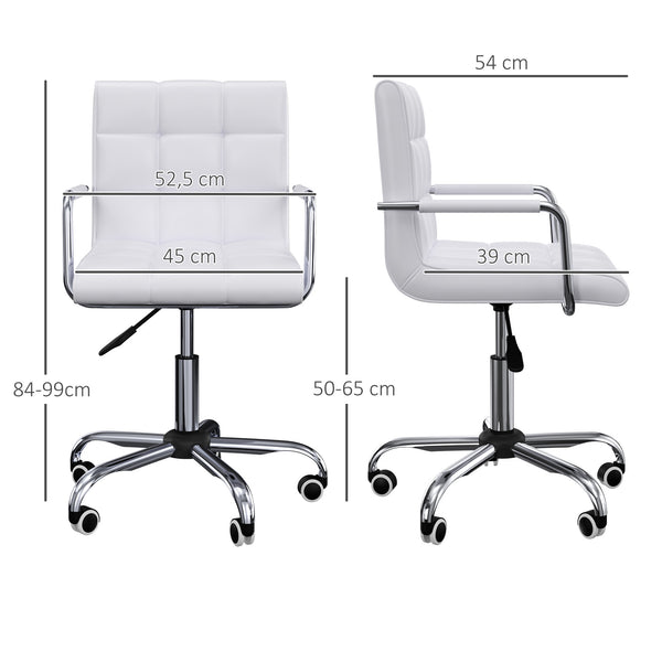 Office chair, swivel chair, cosmetic stool, rolling stool, white