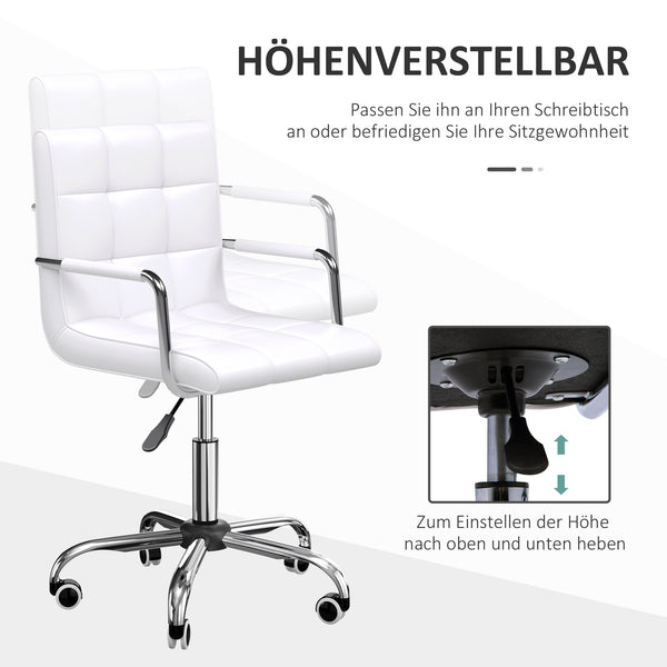 Office chair, swivel chair, cosmetic stool, rolling stool, white