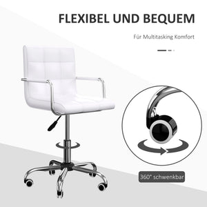 Office chair, swivel chair, cosmetic stool, rolling stool, white