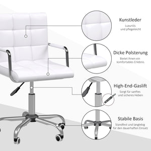 Office chair, swivel chair, cosmetic stool, rolling stool, white