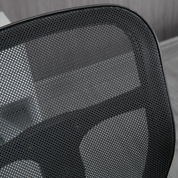 Ergonomic office chair with footrest, mesh, black