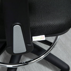Ergonomic office chair with footrest, mesh, black