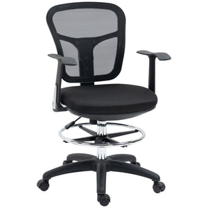 Ergonomic office chair with footrest, mesh, black