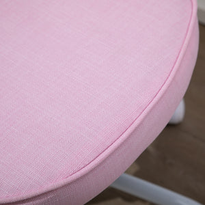 Heart-shaped office chair with pink fabric cover