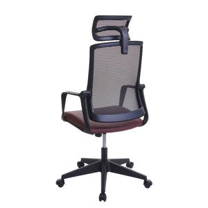 Bürostuhl JAM-J52 ergonomisch mit Kopfstütze Kunstleder bordeaux-rot