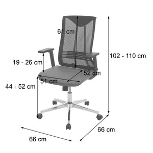 Bürostuhl JAM-J53 ergonomisch Kunstleder grau