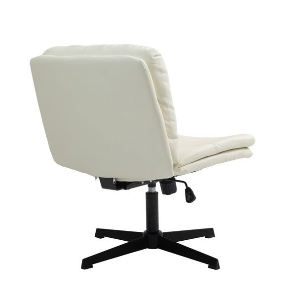 Leather office chair LYLES beige
