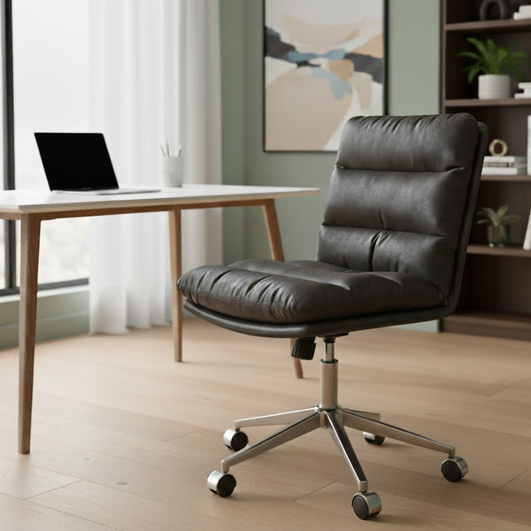 Bürostuhl Leder BILES anthrazit