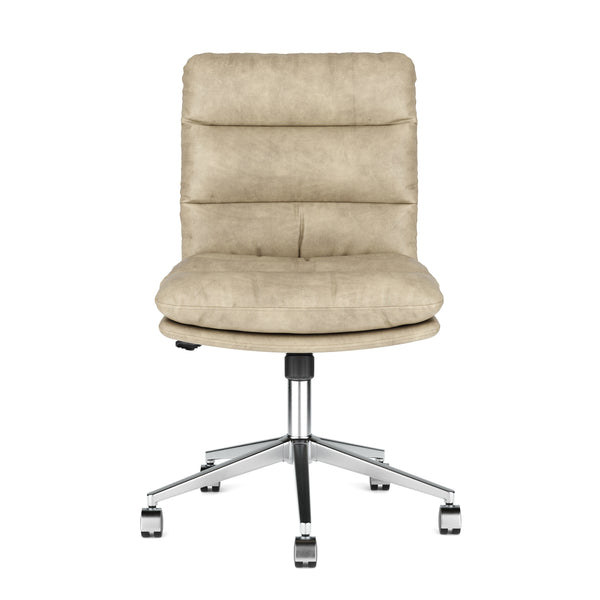 Bürostuhl Leder BILES beige