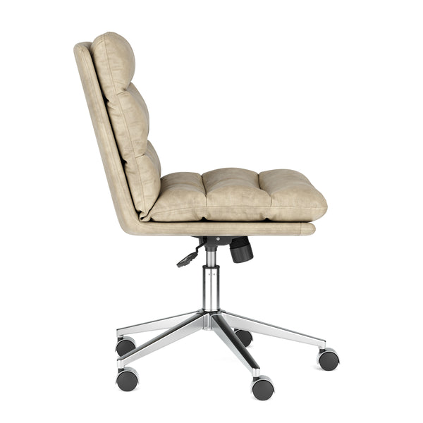 Bürostuhl Leder BILES beige