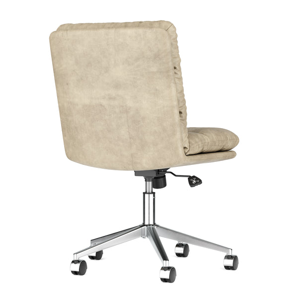 Bürostuhl Leder BILES beige