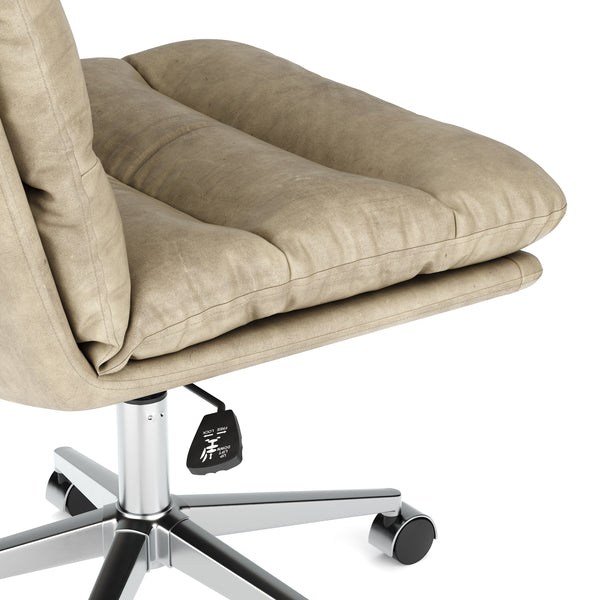 Bürostuhl Leder BILES beige