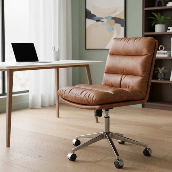 Leather office chair BILES brown