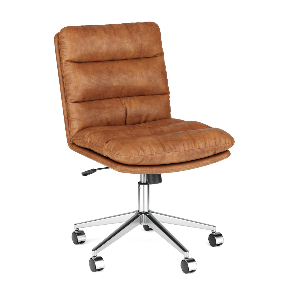 Leather office chair BILES brown