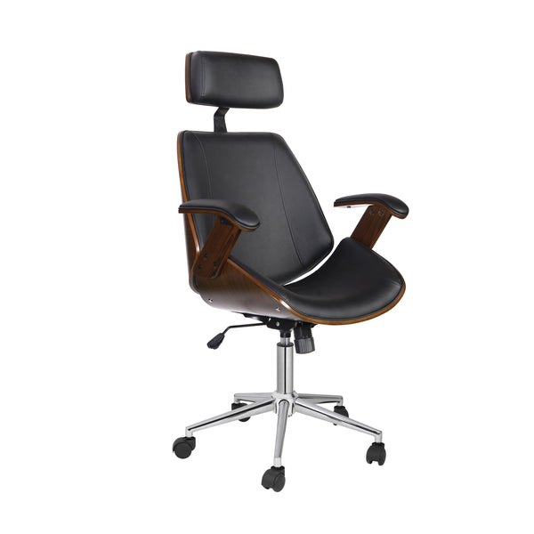 Leather office chair WINDSOR brown/black