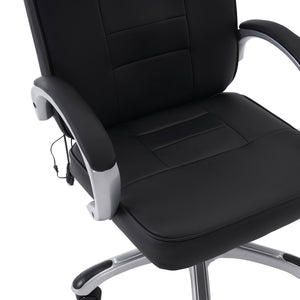 Bürostuhl Leder mit Massagefunktion SORRENTO schwarz