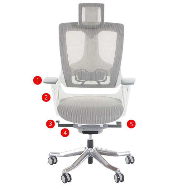 Bürostuhl MERRYFAIR Wau 2 ergonomisch ~ weiss-grau