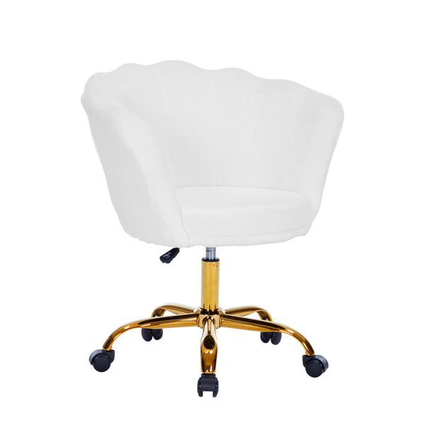 Teddy SHELLY office chair, white/gold
