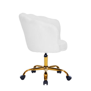 Teddy SHELLY office chair, white/gold