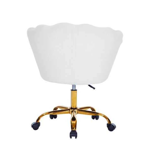 Teddy SHELLY office chair, white/gold