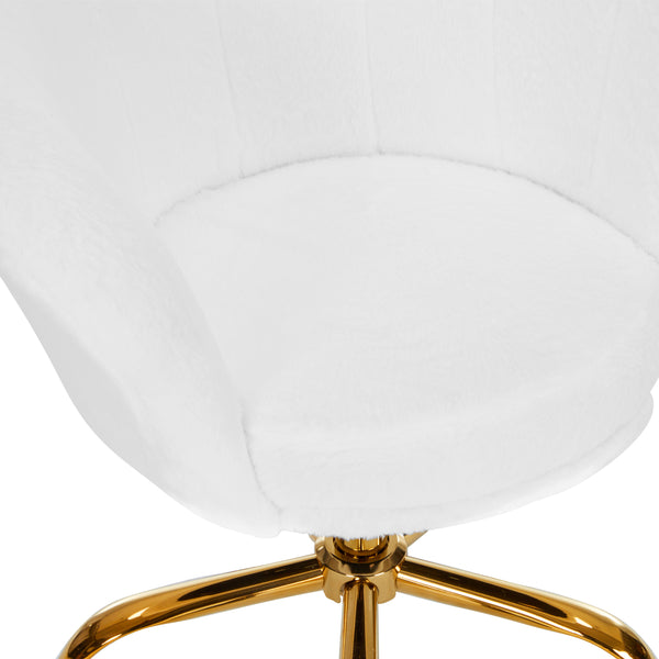 Teddy SHELLY office chair, white/gold