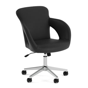 Bürostuhl Leder STELLAN schwarz