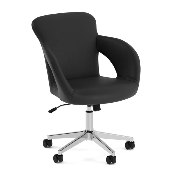 Bürostuhl Leder STELLAN schwarz