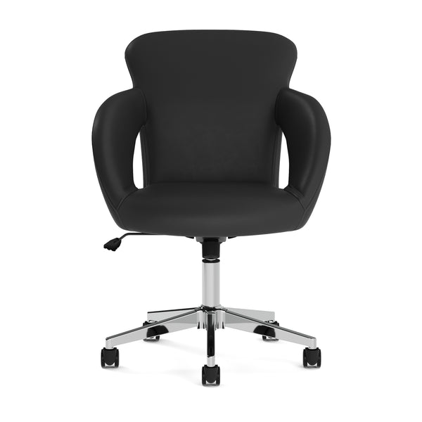 Bürostuhl Leder STELLAN schwarz