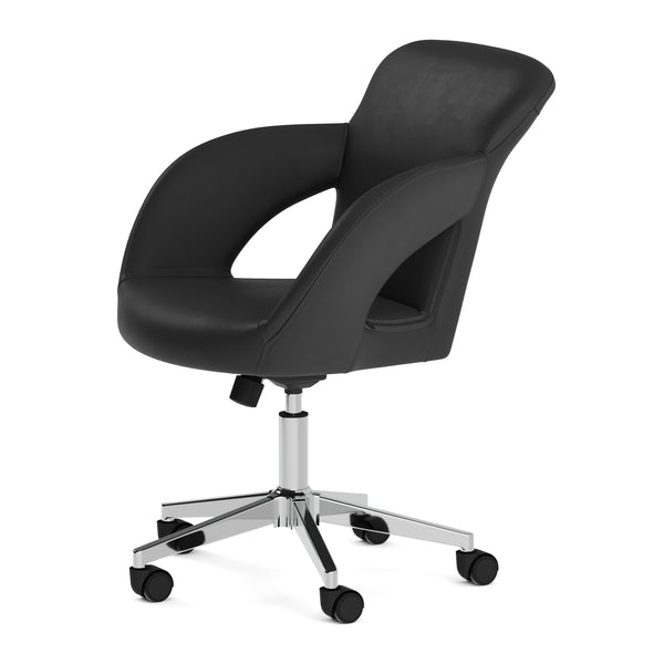 Bürostuhl Leder STELLAN schwarz