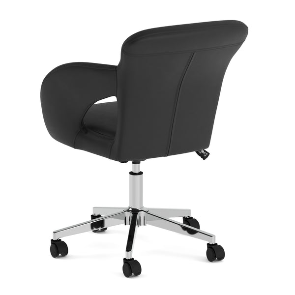 Bürostuhl Leder STELLAN schwarz